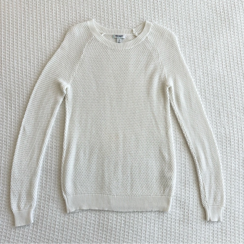 Old Navy white crew neck sweater